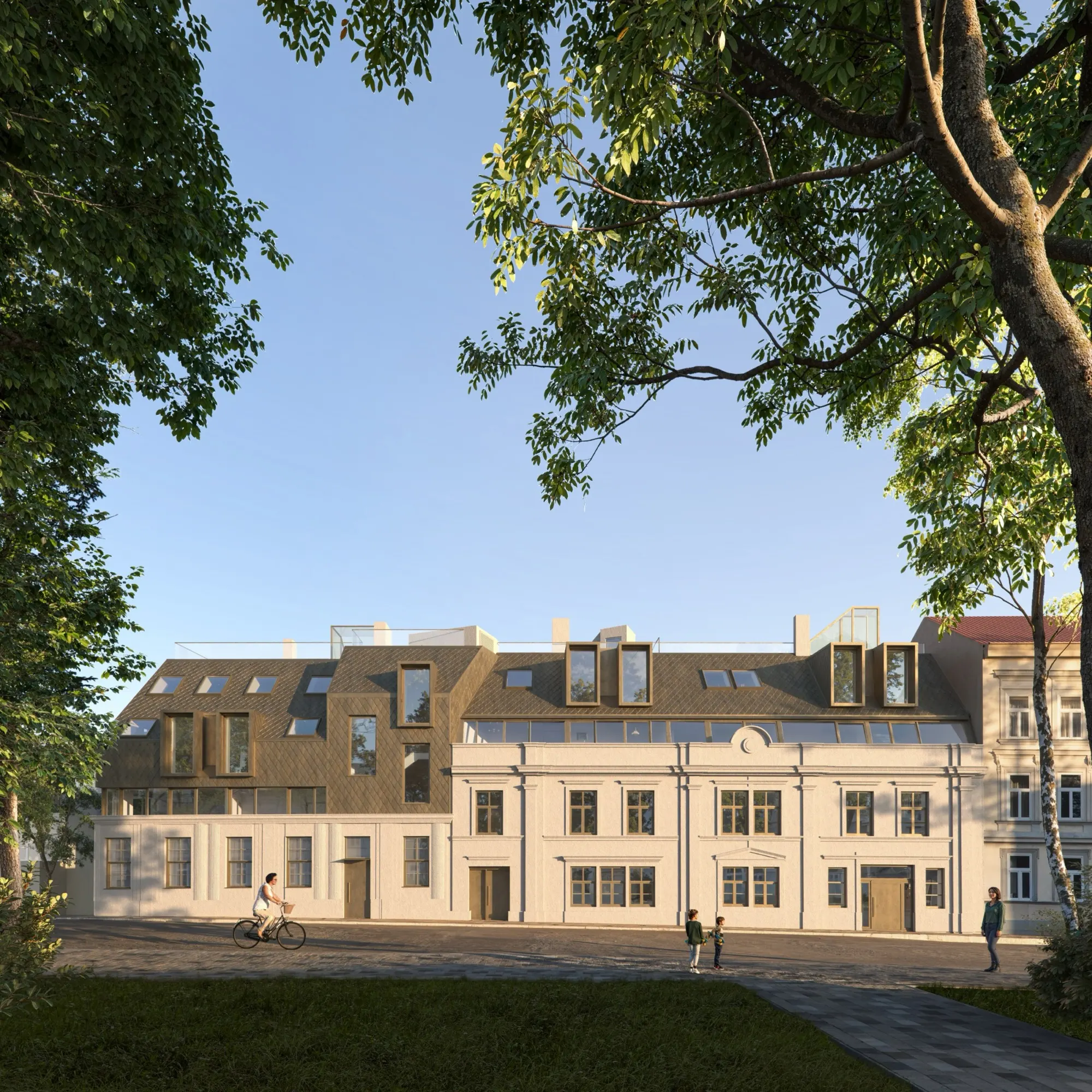Die Zehenthofgasse vor dem Haus