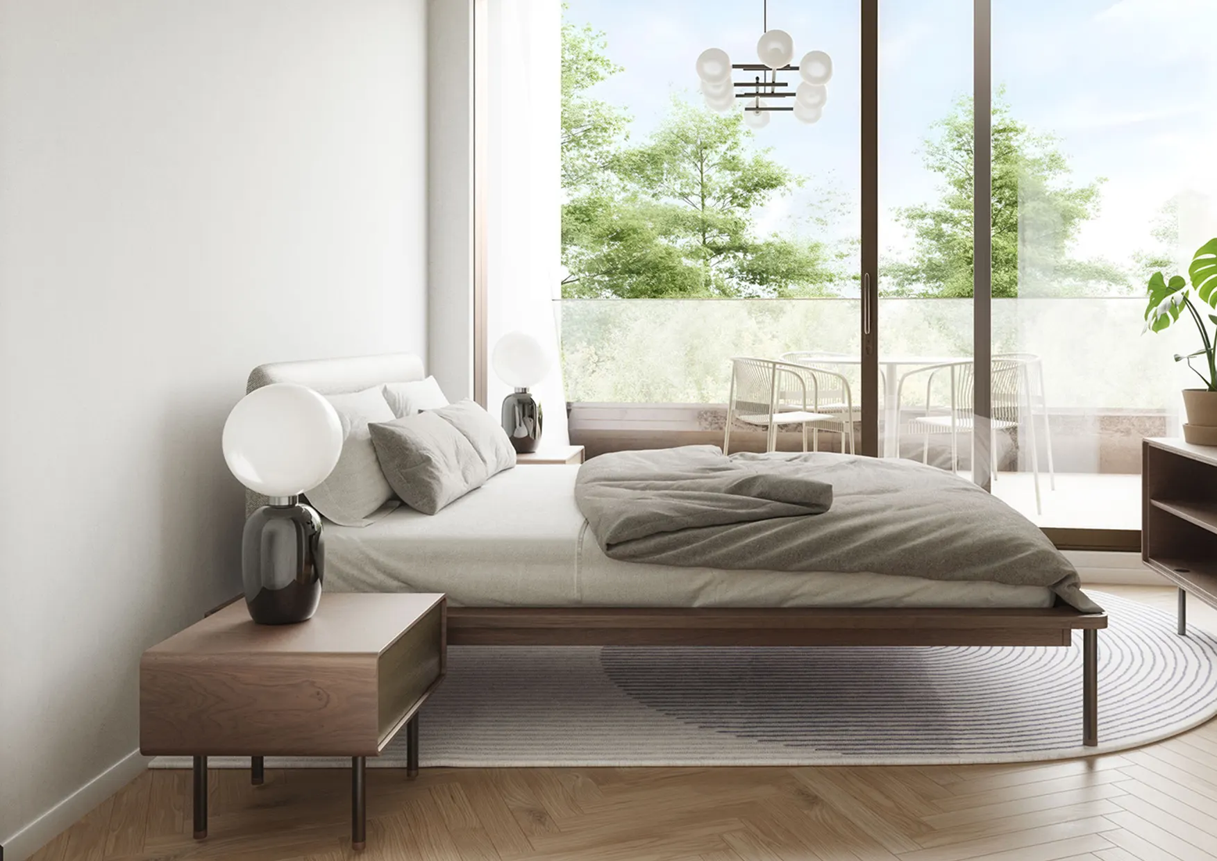 Schlafzimmer zur ruhigen Seite