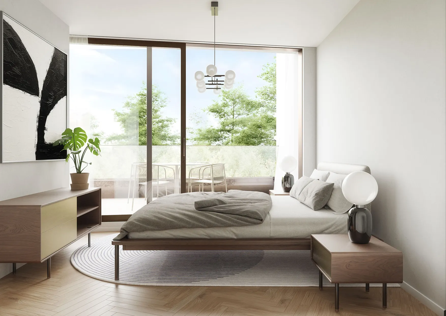Schlafzimmer auf der oberen Ebene