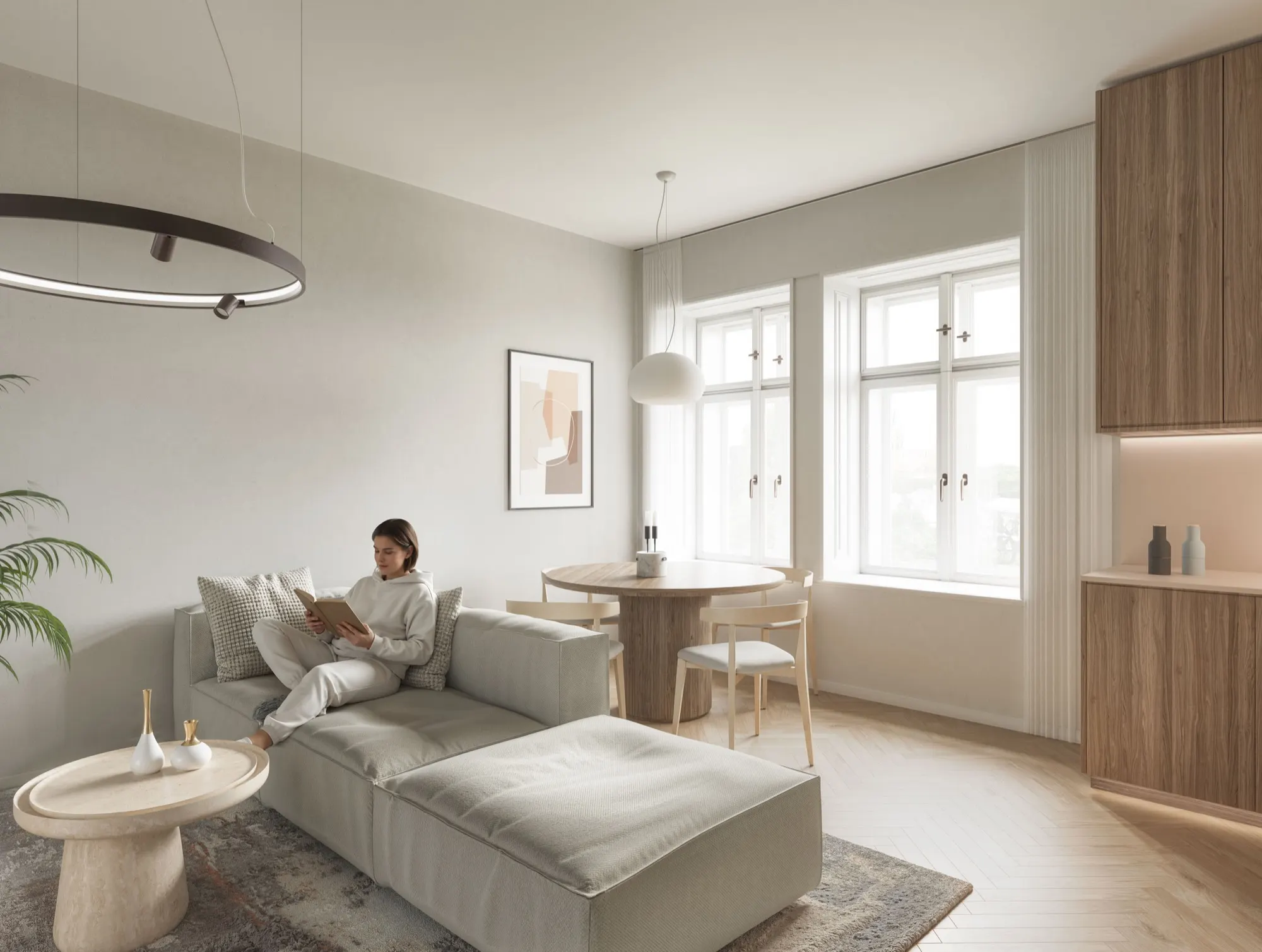 Wohnzimmer der Wohnung Top 08