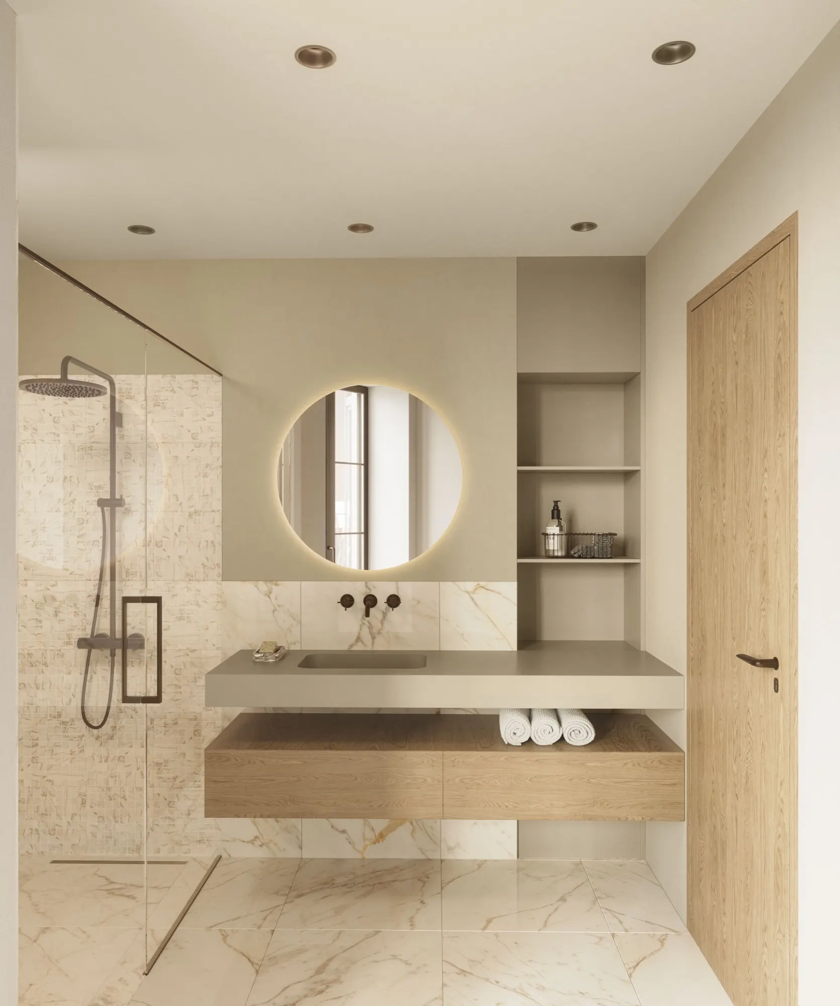 Bad mit Bronze-Armaturen
