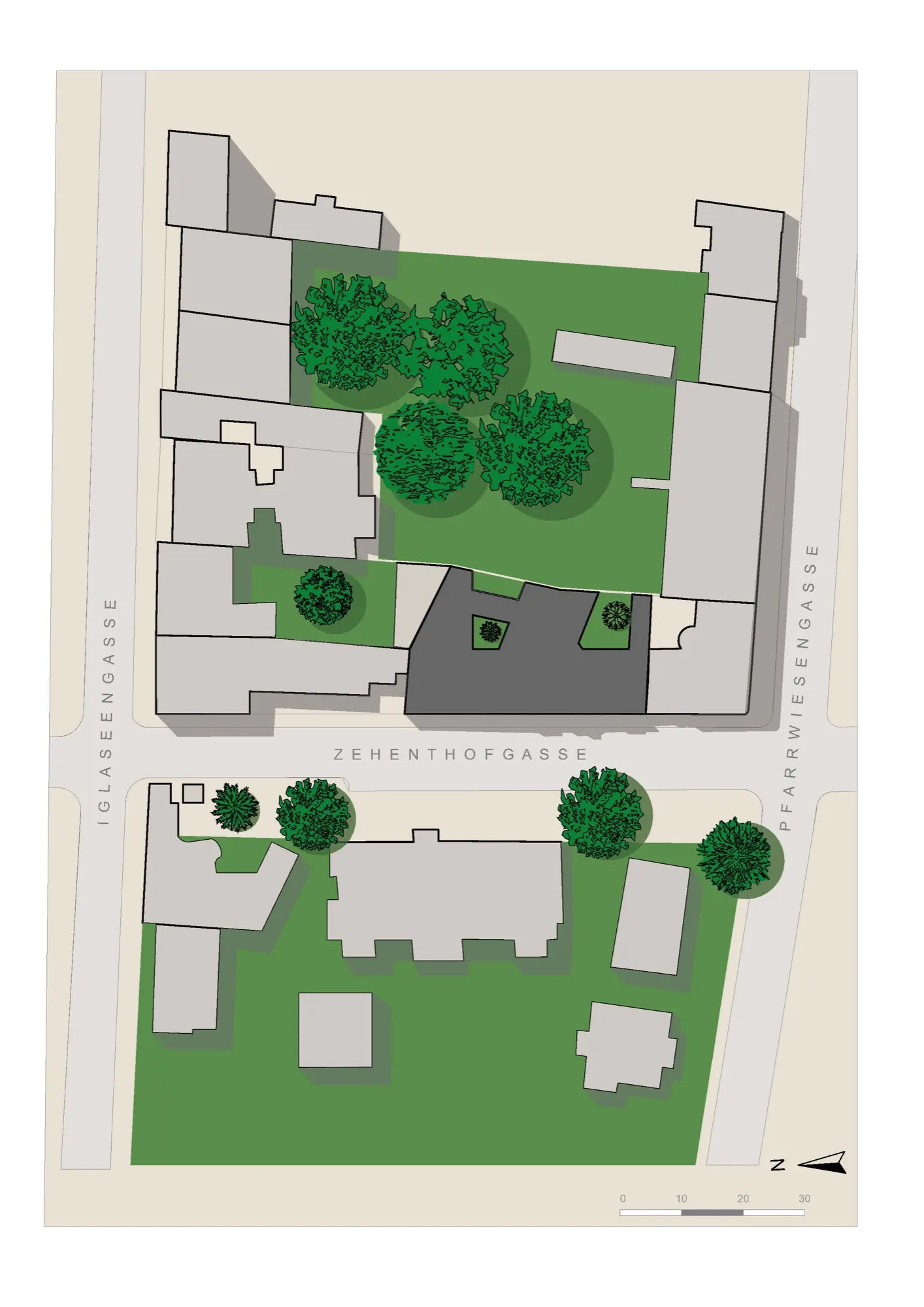 Lageplan der Zehenthofgasse 20+22 in Wien-Döbling
