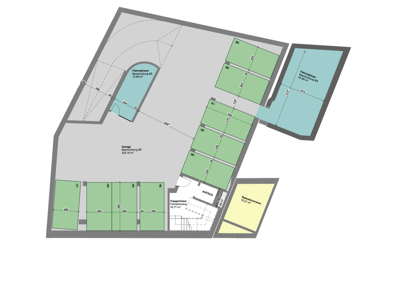 Grundriss Tiefgarage